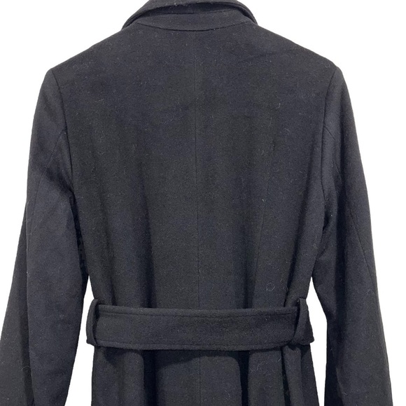 JUCCA trench coat black size 10 wool belted double breasted fall winter NWT New - Picture 9 of 15